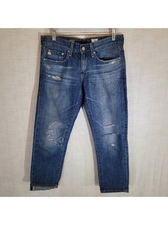 Ag Adriano Goldschmied Denim - Adriano Goldschmied Piper Crop Jeans Womens 26R 31x25 Slouchy Slim Denim Stretch